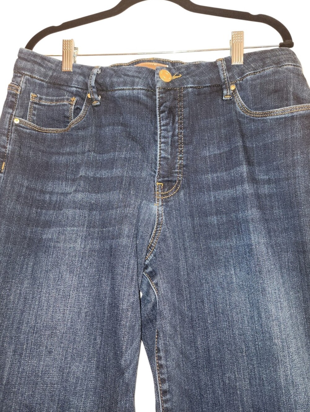 KUT From the Kloth Meg Fab AB Wide Leg High Rise Jeans Size 12 Raw Fray Hem Dark - Picture 3 of 11